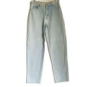 Vintage Lands' End Jeans Women 6P Blue Light Wash Mom High Rise Tapered